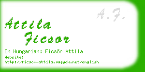 attila ficsor business card
